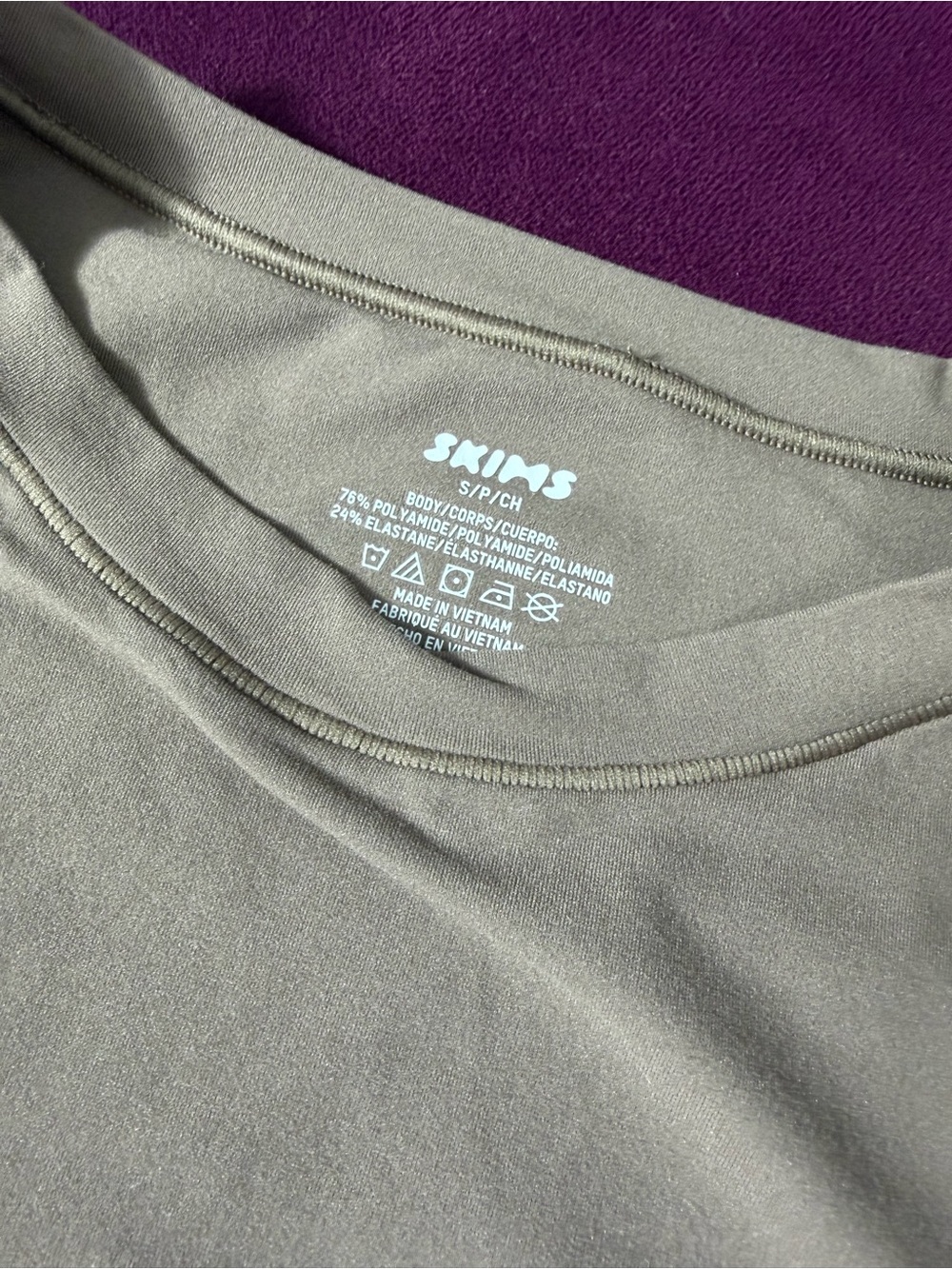 SKIMS Short Sleeve Tee in Olive Green